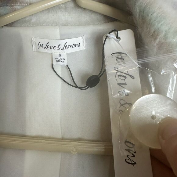 For Love And Lemons Plaid Pea Coat - Cream and Purple - Picture 5 of 12